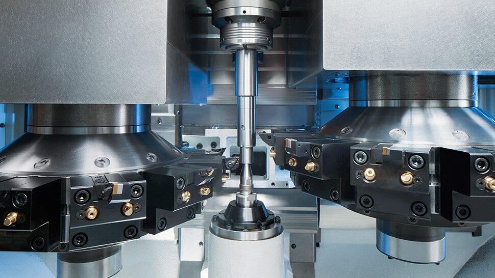 VT 2-4: 4-axis machining of large batches of shafts 