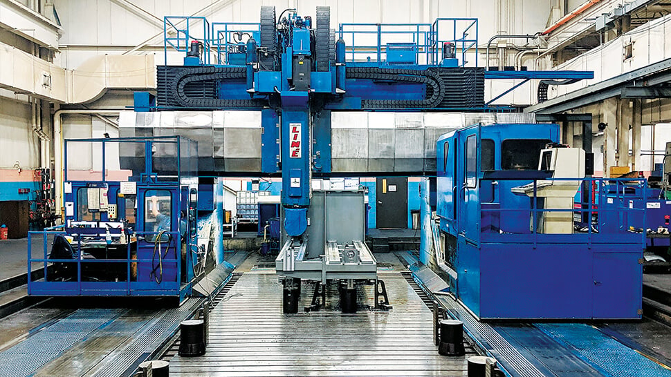 The Henri Liné heavy-duty gantry Promill 252 vertical boring machine is the largest machine at Lincoln Park Boring. Image courtesy of Lincoln Park Boring